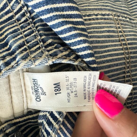 OshKosh B'Gosh Vestbak Overalls Railroad Train Conductor Overalls Size 18M - Picture 4 of 8